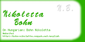 nikoletta bohn business card